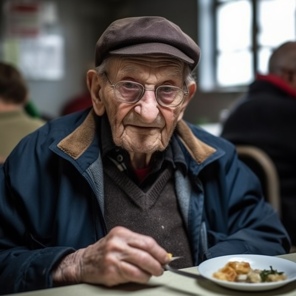 male_holocaust_surviver_beneficiary_is_eating_a_meal_in_172b68fc-1d7a-44c9-b774-eb355ddd8001